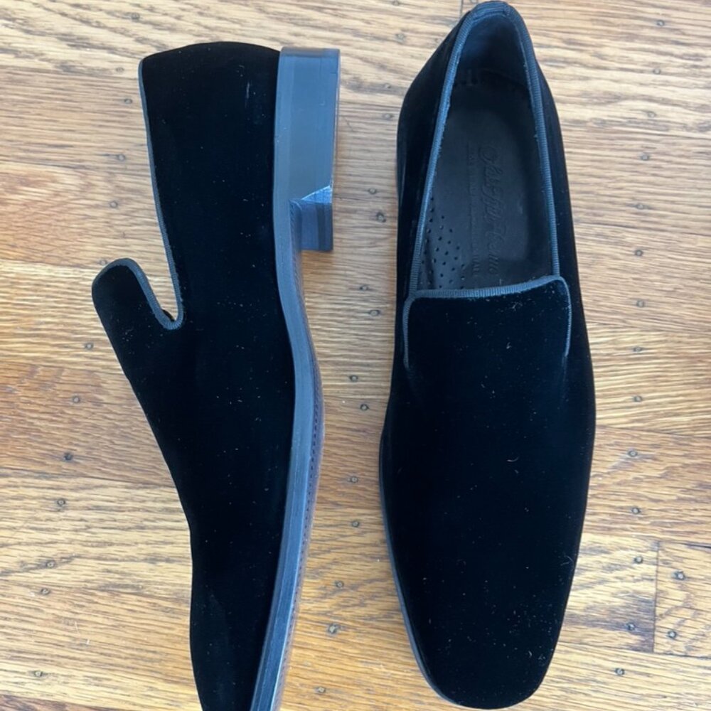 Saks Fifth Avenue Black Velvet Loafers